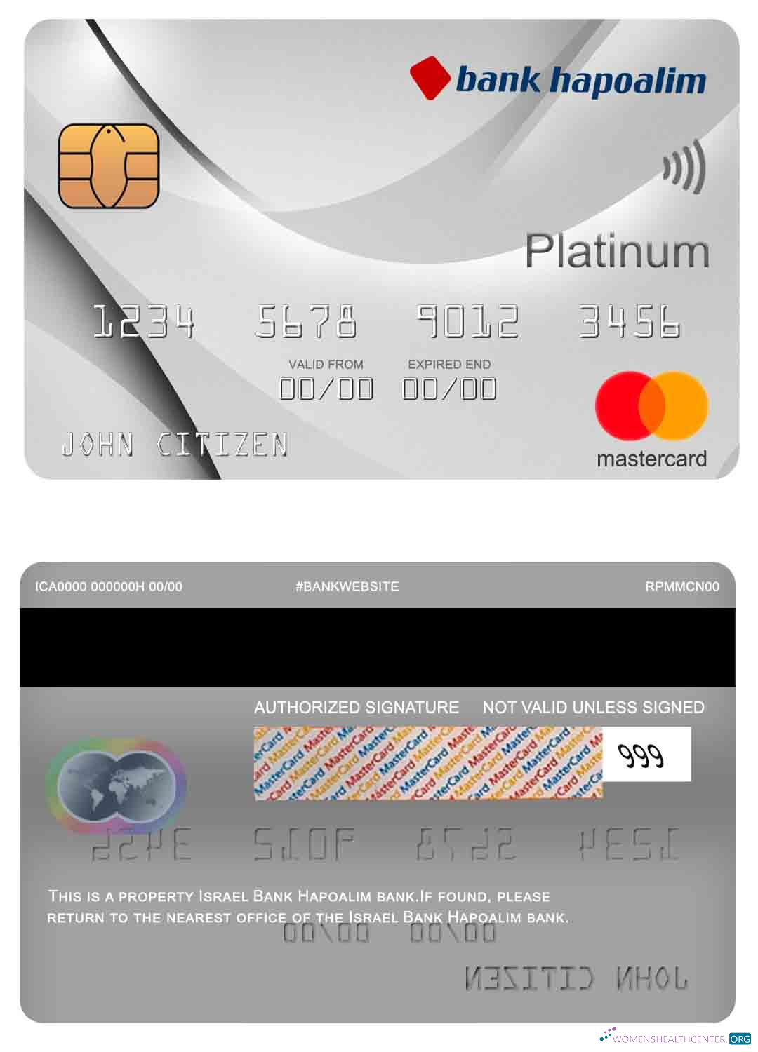 Download Israel Bank Hapoalim bank mastercard Photoshop template